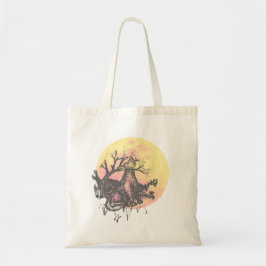Laat de Maan Gids, Wolf op Maan & Hand Lettered Tote Bag