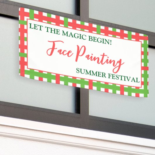 Laat de magie beginnen! – Aangepaste Gezichtschild Spandoek (Buitenkant Gebouw)