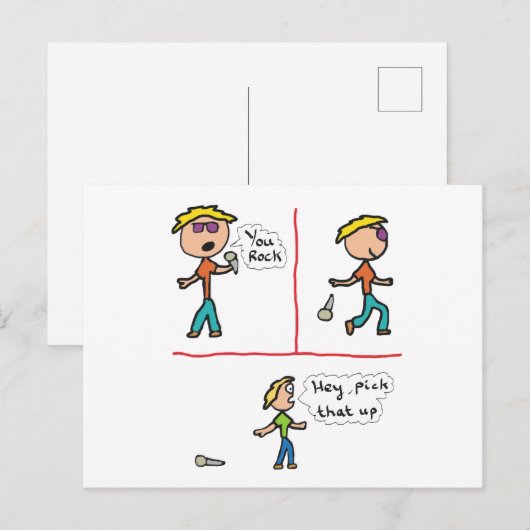 Laat de microfoon vallen briefkaart (Voorkant / Achterkant)