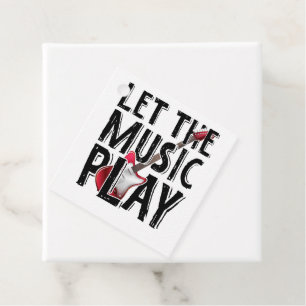 Laat de muziek elektrisch gitaar spelen bedankjes labels