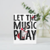 Laat de muziek elektrisch gitaar spelen briefkaart (Staand voorkant)