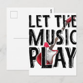 Laat de muziek elektrisch gitaar spelen briefkaart (Voorkant / Achterkant)