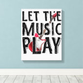 Laat de muziek elektrisch gitaar spelen canvas afdruk (Insitu (Houten vloer))