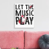 Laat de muziek elektrisch gitaar spelen canvas afdruk (Insitu (Woonkamer))