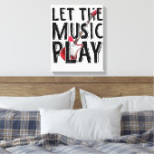 Laat de muziek elektrisch gitaar spelen canvas afdruk (Insitu (Slaapkamer))