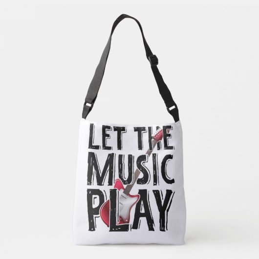 Laat de muziek elektrisch gitaar spelen crossbody tas (Achterkant)