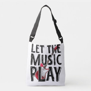 Laat de muziek elektrisch gitaar spelen crossbody tas