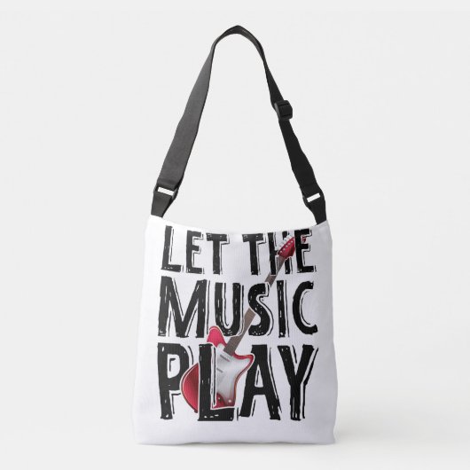 Laat de muziek elektrisch gitaar spelen crossbody tas (Voorkant)