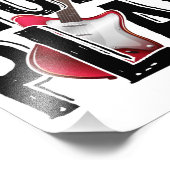 Laat de muziek elektrisch gitaar spelen foto afdruk (Hoek)