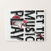 Laat de muziek elektrisch gitaar spelen legpuzzel (Horizontaal)