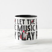 Laat de muziek elektrisch gitaar spelen mok (Midden)