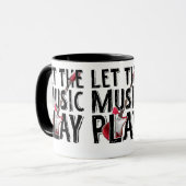 Laat de muziek elektrisch gitaar spelen mok (Voorkant links)