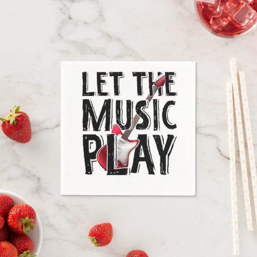 Laat de muziek elektrisch gitaar spelen servet (Insitu)