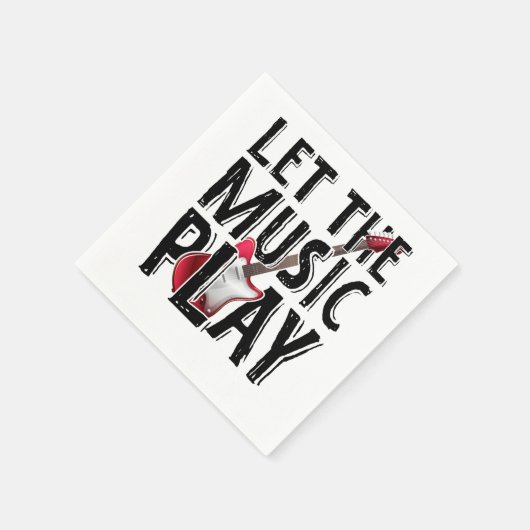 Laat de muziek elektrisch gitaar spelen servet (Hoek)