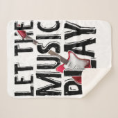 Laat de muziek elektrisch gitaar spelen sherpa deken (Voorkant (horizontaal))