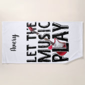 Laat de muziek elektrisch gitaar spelen strandlaken (Voorkant)