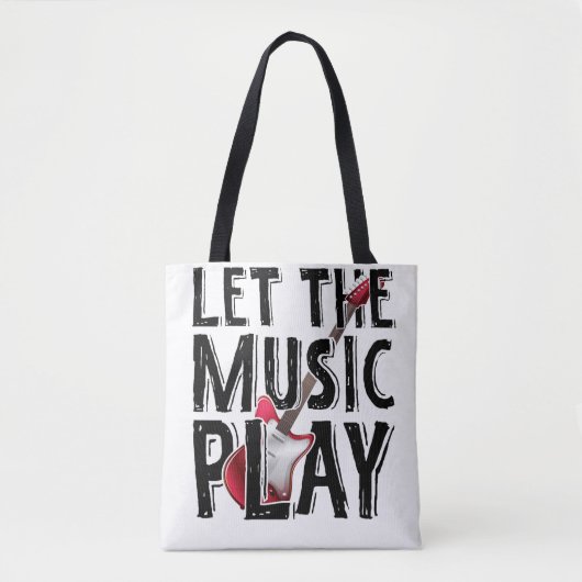 Laat de muziek elektrisch gitaar spelen tote bag (Voorkant)