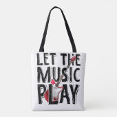 Laat de muziek elektrisch gitaar spelen tote bag (Achterkant)