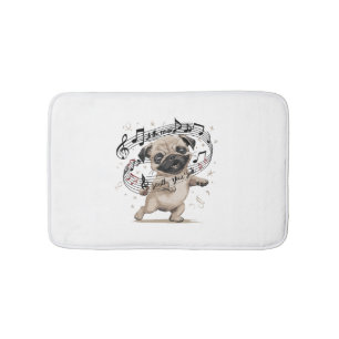 Laat de muziek je ziel kalmeren dansen pug voor badmat