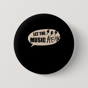 Laat de muziek pieken ronde button 5,7 cm