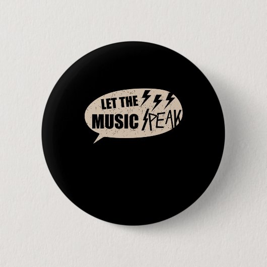 Laat de muziek pieken ronde button 5,7 cm (Voorkant)