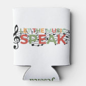 Laat de muziek spreken, muzieknoten blikjeskoeler (Achterkant)