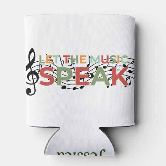 Laat de muziek spreken, muzieknoten blikjeskoeler (Achterkant)