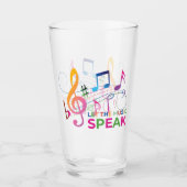 Laat de muziek spreken, muzieknoten glas (Voorkant)