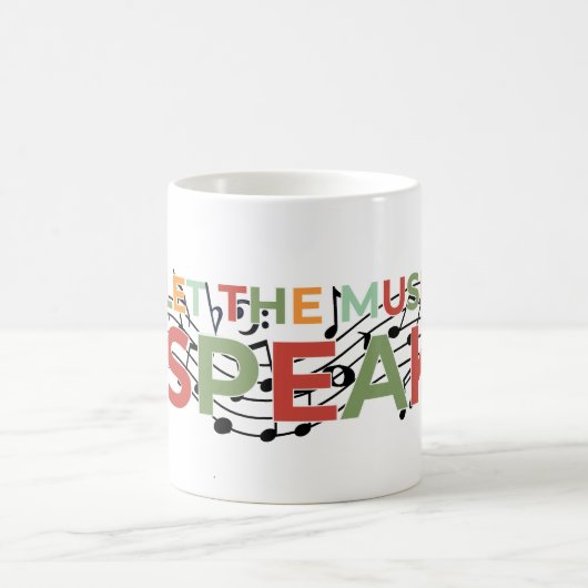 Laat de muziek spreken, muzieknoten koffiemok (Center)