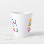 Laat de muziek spreken, muzieknoten latte mok (Voorkant)