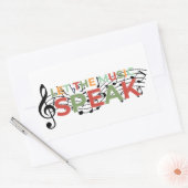 Laat de muziek spreken, muzieknoten rechthoekige sticker (Envelop)