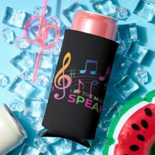 Laat de muziek spreken, muzieknoten seltzer blikjeskoeler