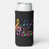 Laat de muziek spreken, muzieknoten seltzer blikjeskoeler (Seltzer Achterkant)