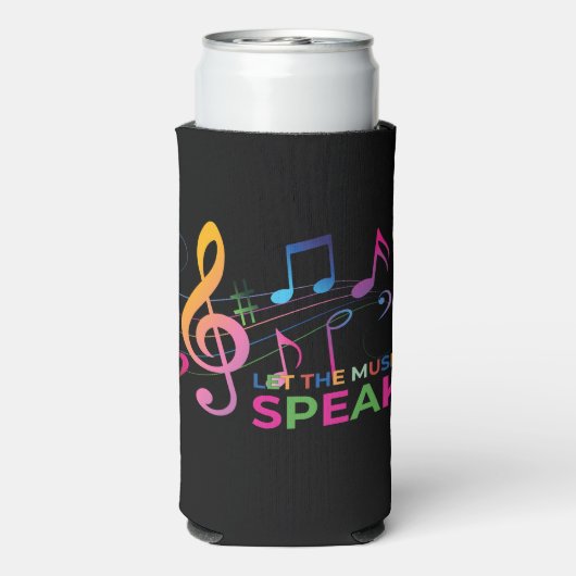 Laat de muziek spreken, muzieknoten seltzer blikjeskoeler (Seltzer Achterkant)