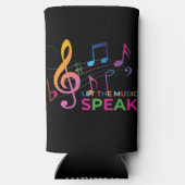 Laat de muziek spreken, muzieknoten seltzer blikjeskoeler (Achterkant)