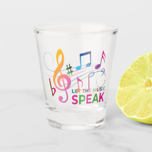 Laat de muziek spreken, muzieknoten shot glas