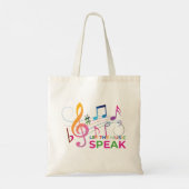 Laat de muziek spreken, muzieknoten tote bag (Achterkant)