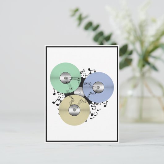Laat de Muziek stromen (Reel naar Reel & Vinyl Rec Briefkaart (Staand voorkant)