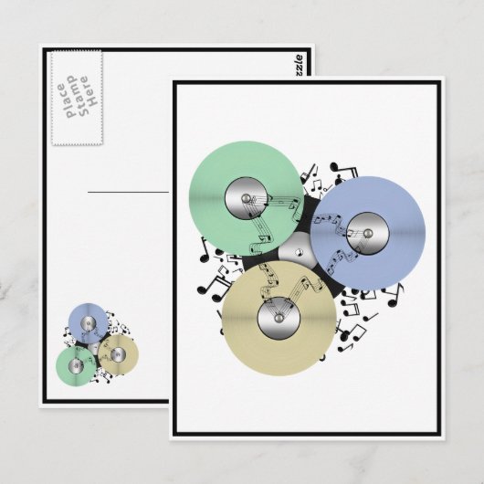 Laat de Muziek stromen (Reel naar Reel & Vinyl Rec Briefkaart (Voorkant / Achterkant)