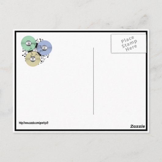 Laat de Muziek stromen (Reel naar Reel & Vinyl Rec Briefkaart (Achterkant)