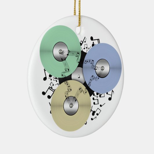 Laat de Muziek stromen (Reel naar Reel & Vinyl Rec Keramisch Ornament (Rechts)