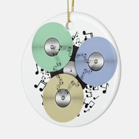 Laat de Muziek stromen (Reel naar Reel & Vinyl Rec Keramisch Ornament (Links)