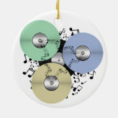Laat de Muziek stromen (Reel naar Reel & Vinyl Rec Keramisch Ornament (Achterkant)