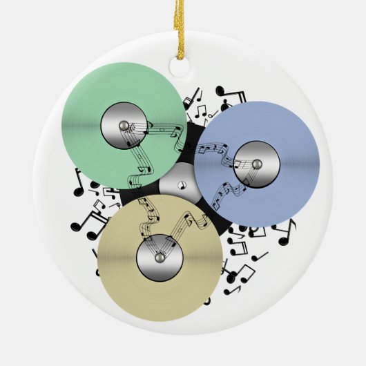 Laat de Muziek stromen (Reel naar Reel & Vinyl Rec Keramisch Ornament (Achterkant)