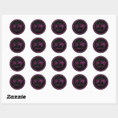 Laat de naaldbladerwand neon roze schimmelaar word ronde sticker (Vel)
