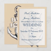 laat de  nautische trouwuitnodiging voor het zeile kaart (Voorkant / Achterkant)