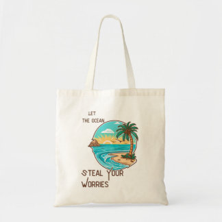 Laat de oceaan uw zorgen stelen Beach Canvas tas