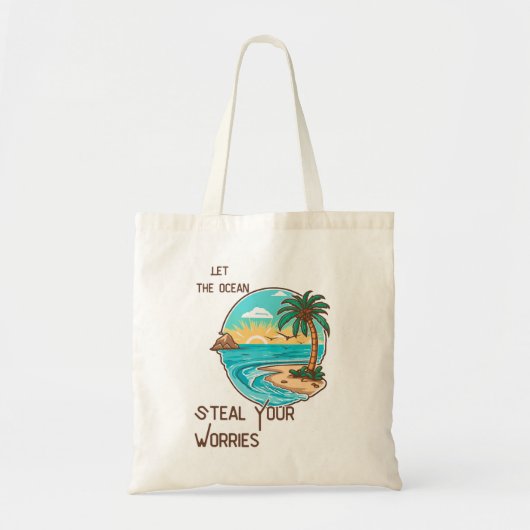 Laat de oceaan uw zorgen stelen Beach Canvas tas (Voorkant)