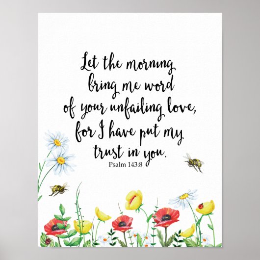 Laat de ochtend me een woord van je onzin brengen poster (Voorkant)