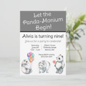 Laat de Panda-Moniet beginnen! Panda thema verjaar Kaart (Staand voorkant)